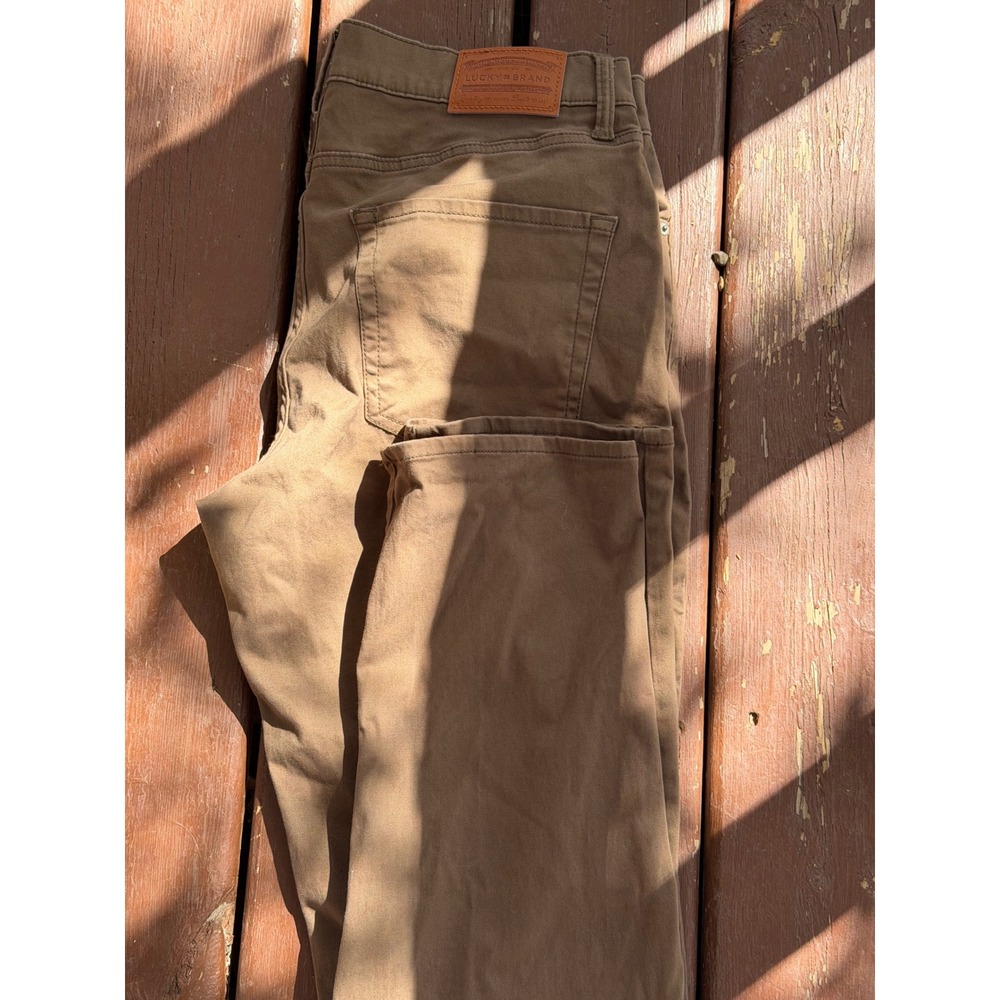 Lucky Brand 412 Athletic Slim Pants Mens 34x32 Brown Chino Trousers 7MB12628